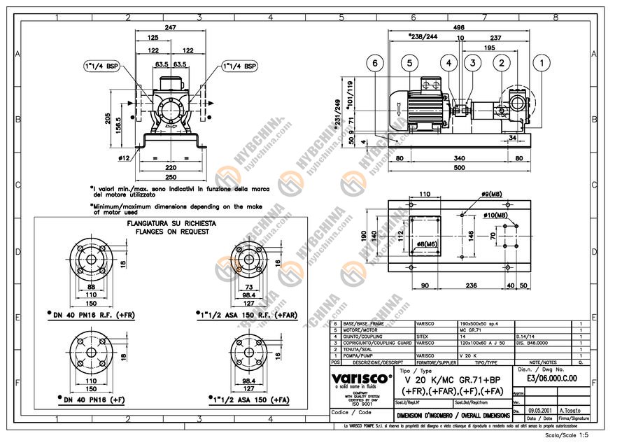 BUDOWA POMPY VARISCO V20K-MC_GR71+BP 