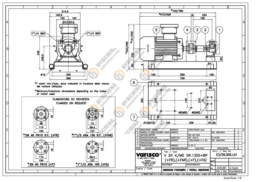 BUDOWA POMPY VARISCO V20K-MD_GR132S+BP 