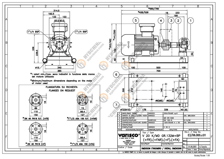 BUDOWA POMPY VARISCO V20K-MD_GR132M+BP 