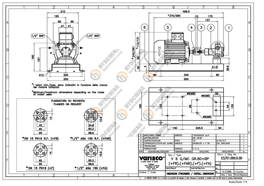 BUDOWA POMPY VARISCO V6G-MC_GR80+BP