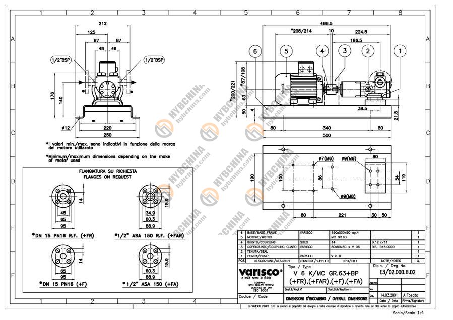 BUDOWA POMPY VARISCO V6K-MC_GR63+BP 